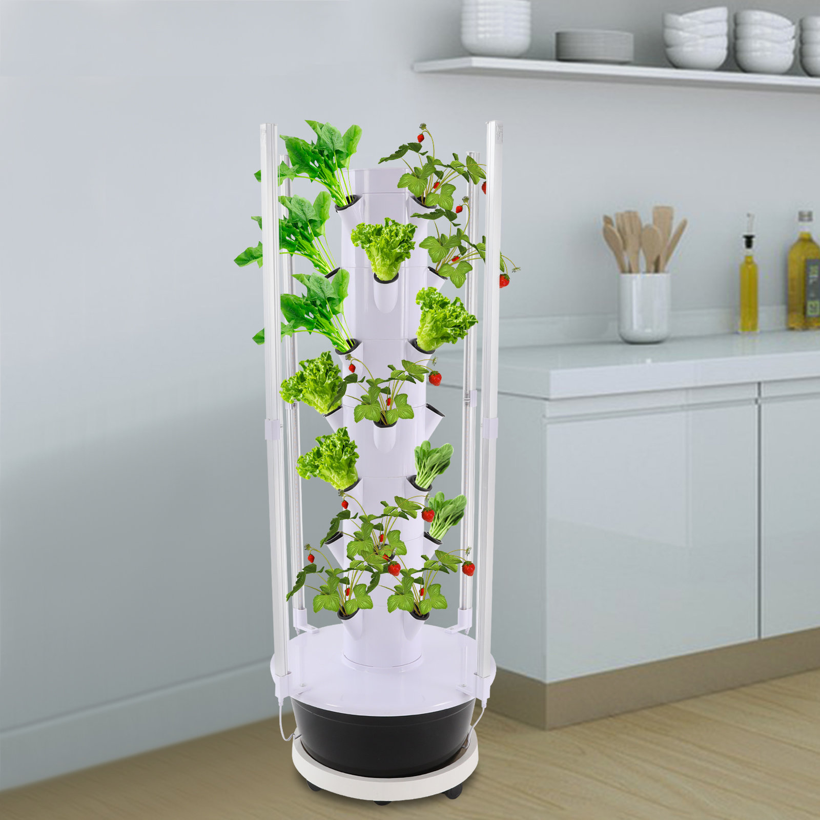 FRONG 7-Layer 28-Plant Hydroponic Indoor Vertical Garden Kit With